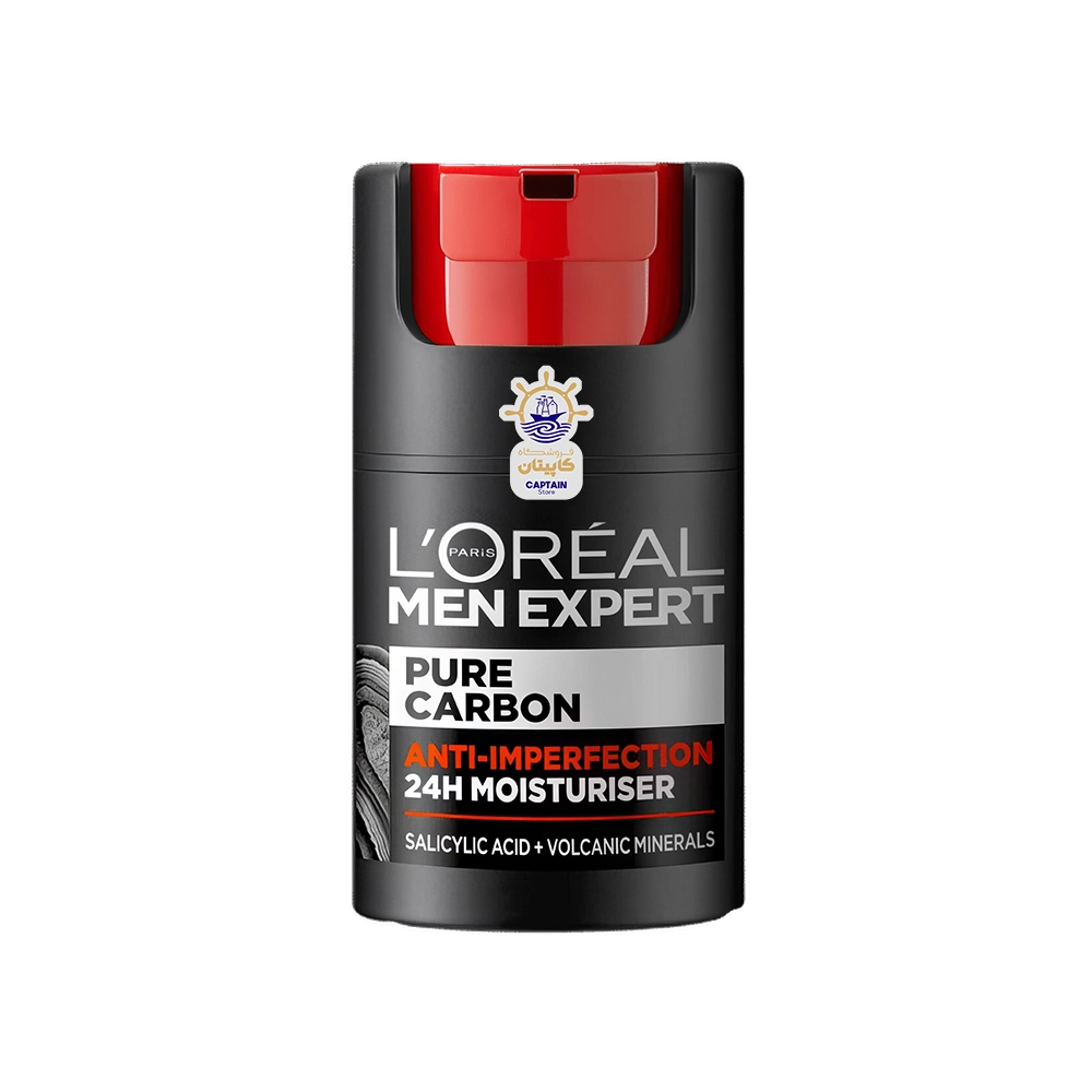 کرم مرطوب کننده صورت آقایان لورآل مدل پیور کربن ۵۰ میلی لیتر