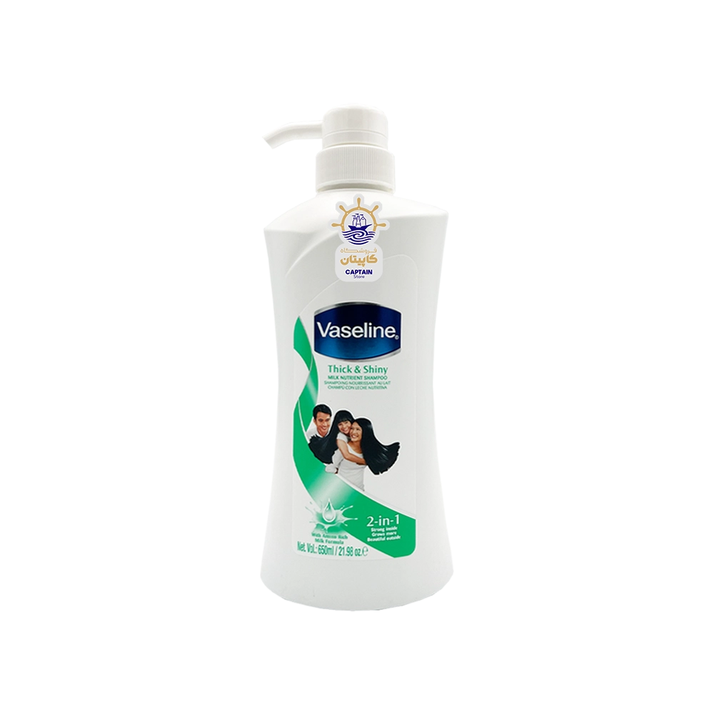 شامپو ۲ در ۱ وازلین مدل ضخیم و درخشان ۶۵۰ میلی لیتر