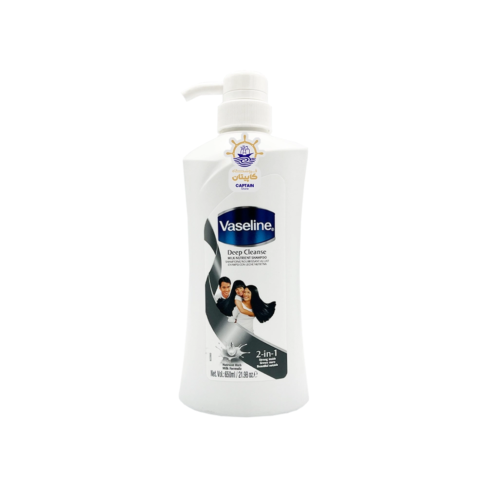 شامپو ۲ در ۱ وازلین مدل پاکسازی عمیق ۶۵۰ میلی لیتر