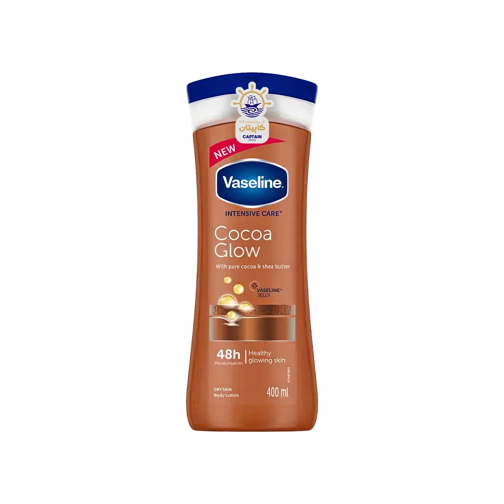 لوسیون بدن وازلین مدل درخشان کننده کاکائویی ۴۰۰ میلی لیتر