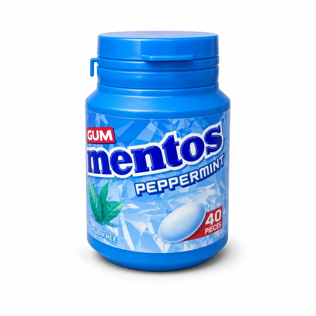 آدامس نعنای تند Mentos مدل Peppermint بسته ۴۰ عددی