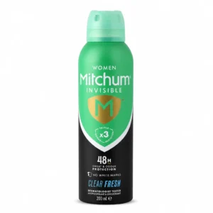 اسپری بدن Mitchum مدل Invisible Clear Fresh حجم ۲۰۰ میلی‌لیتر