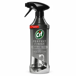 اسپری تمیزکننده و براق‌کننده استیل ضدزنگ Cif مدل Perfect Finish Stainless Steel حجم 435 میلی‌لیتر