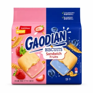 بیسکویت ساندویچی میوه‌ای Gaodian وزن ۲۳۲ گرم
