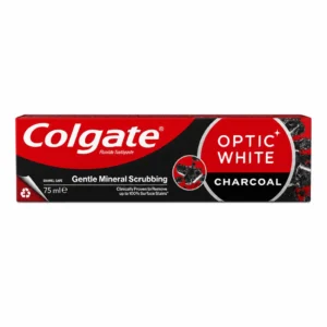 خمیردندان Colgate مدل Optic White Charcoal با زغال و حجم 75 میلی‌لیتر