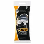خودتراش اصلاح 1 تیغ BIC مدل Metal بسته ۵ عددی