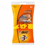 خودتراش اصلاح 3 تیغ BIC مدل 3 Sensitive بسته ۶ عددی