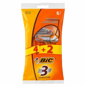 خودتراش اصلاح 3 تیغ BIC مدل 3 Sensitive بسته ۶ عددی