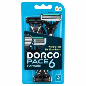 خودتراش اصلاح 6 تیغه DORCO مدل PACE 6 Portable بسته ۳ عددی