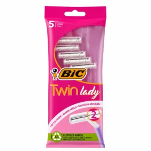 خودتراش اصلاح زنانه 2 تیغ BIC مدل Twin Lady بسته ۵ عددی