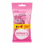 خودتراش اصلاح زنانه 3 تیغ DORCO مدل For LADY بسته ۸ عددی