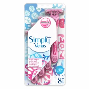 خودتراش اصلاح زنانه 3 تیغ Gillette مدل Simply Venus بسته ۸ عددی