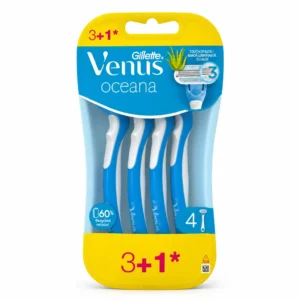 خودتراش اصلاح زنانه 3 تیغ Gillette مدل Venus Oceana بسته ۴ عددی