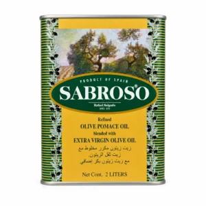 قوطی روغن زیتون بدون بو SABROSO مدل Refined blended Extra Virgin Olive Oil حجم ۲ لیتر محص...