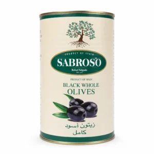زیتون سیاه با هسته SABROSO مدل BLACK WHOLE OLIVES وزن 2500 کیلوگرم