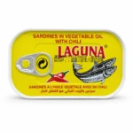 ساردین فلفلی LAGUNA مدل SARDINES IN VEGETABLE OIL WITH CHILI وزن 70 گرم