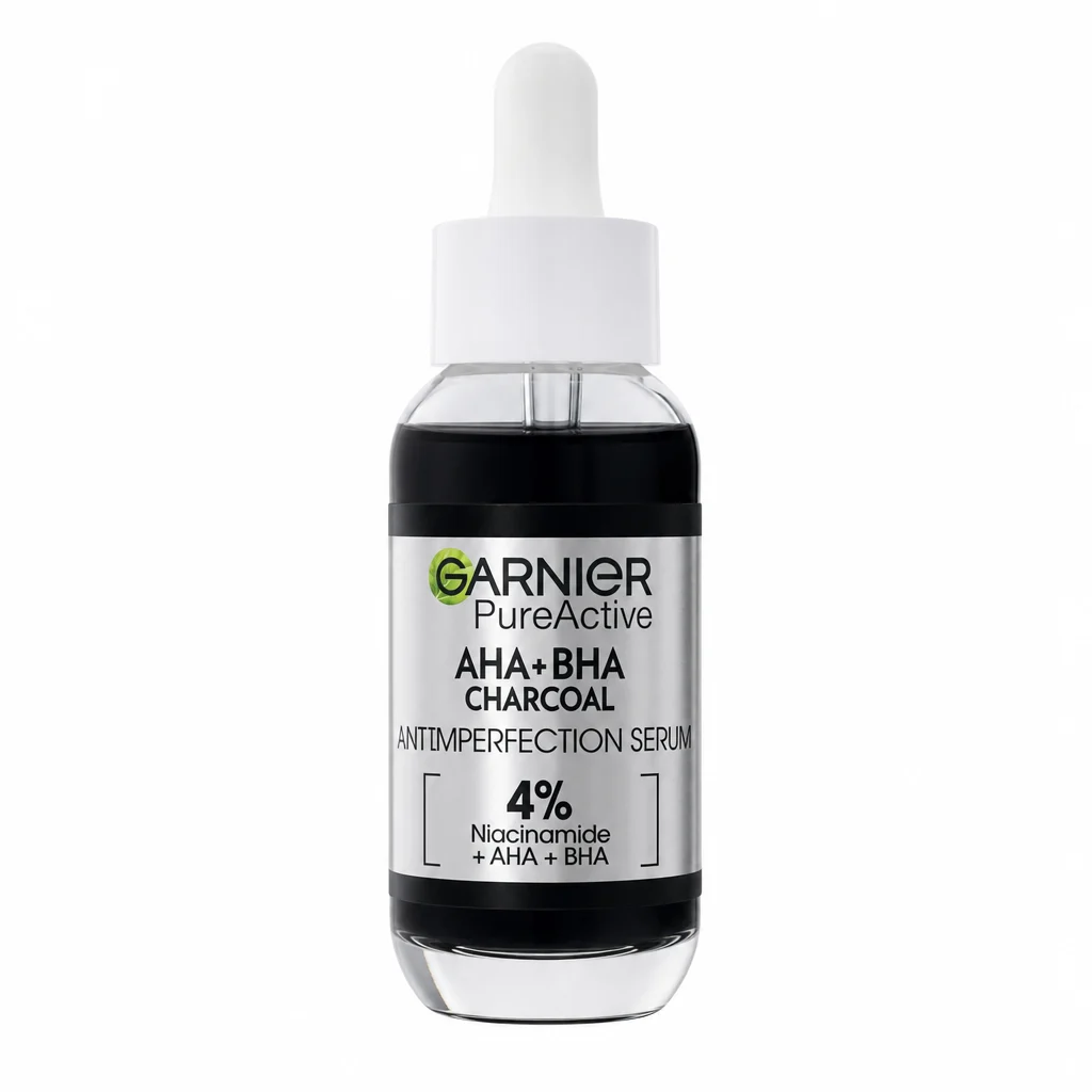 سرم صورت Garnier مدل PureActive AHA+BHA Charcoal حجم 30 میلیلیتر
