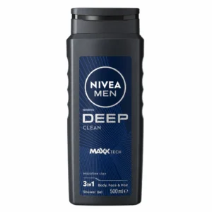 شامپو بدن صورت و مو مردانه NIVEA MEN مدل Deep Clean MaxxTech حجم ۵۰۰ میلی‌لیتر