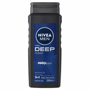 شامپو سر و بدن و صورت مردانه NIVEA MEN مدل Deep Clean حجم ۵۰۰ میلی‌لیتر