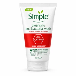 شوینده و پاک‌کننده پوست آنتی‌باکتریال Simple مدل Kind Defence حجم ۱۵۰ میلی‌لیتر