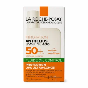 فلوئید ضد آفتاب کنترل‌کننده چربی La Roche-Posay مدل Anthelios UVMune 400 Fluide Oil Control SPF 50+ حجم ۵۰ میلی‌لیتر