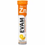 قرص جوشان زینک و ویتامین C EVAM بسته ۲۰ عددی