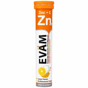 قرص جوشان زینک و ویتامین C EVAM بسته ۲۰ عددی