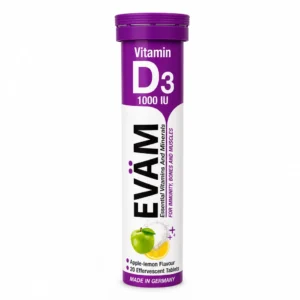 قرص جوشان ویتامین D3 1000 EVAM بسته ۲۰ عددی