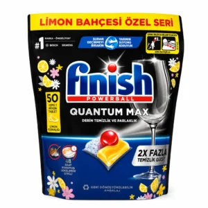 قرص شوینده ماشین ظرفشویی Finish مدل Powerball Quantum Max Limon Bahçesi Özel Seri بسته ۵۰ عددی