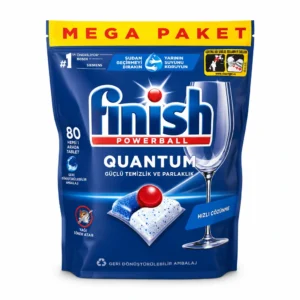 قرص شوینده ماشین ظرفشویی Finish مدل Powerball Quantum بسته ۸۰ عددی
