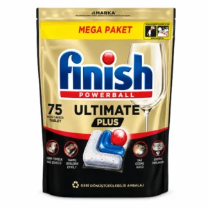 قرص شوینده ماشین ظرفشویی Finish مدل Powerball Ultimate Plus بسته ۷۵ عددی