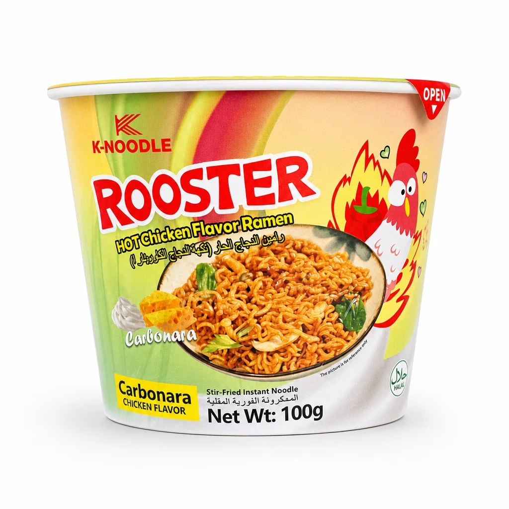 نودل فوری طعم مرغ ROOSTER مدل Carbonara وزن ۱۰۰ گرم