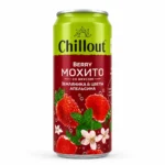 نوشیدنی موکتل توت فرنگی و نعنا Chillout مدل BERRY MOXITO حجم 450 میلی لیتر