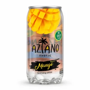 نوشیدنی گازدار AZIANO طعم انبه حجم ۳۵۰ میلی‌لیتر