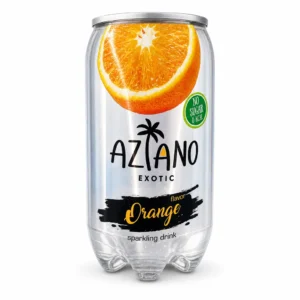 نوشیدنی گازدار AZIANO طعم پرتغال حجم ۳۵۰ میلی‌لیتر