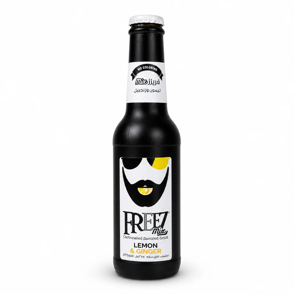 نوشیدنی گازدار FREEZ mix مدل LEMON & GINGER حجم ۲۷۵ میلیلیتر