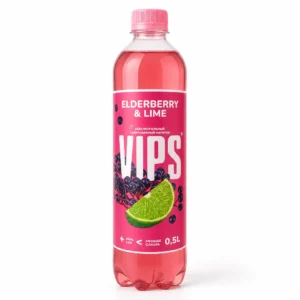نوشیدنی گازدار الدربری و لیمو VIPS مدل ELDERBERRY & LIME حجم ۵۰۰ میلی‌لیتر