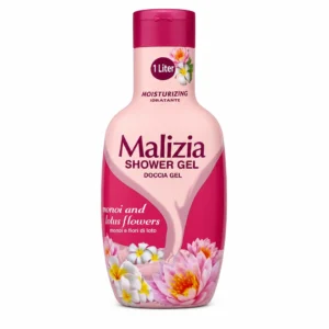 ژل حمام Malizia مدل Moisturizing – Monoi and Lotus Flowers حجم ۱ لیتر