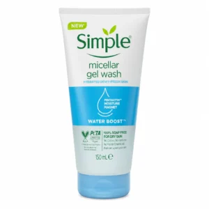 ژل شست‌وشوی میسلار صورت Simple مدل Water Boost Micellar Gel Wash حجم ۱۵۰ میلی‌لیتر