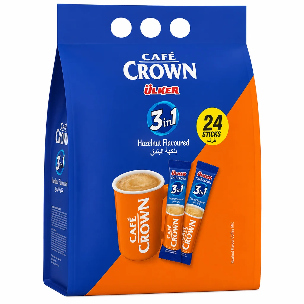 کافی میکس فندق CAFE CROWN مدل 3 in 1 بسته ۲۴ عددی