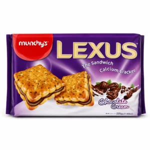 کراکر کلسیوم شکلاتی Munchy's مدل LEXUS وزن 225 گرم