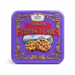 کوکی شکلاتی GODINN مدل GOODIN'S CHOC وزن ۱۵۸ گرم با جعبه فلزی