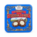 کوکی شکلاتی GODINN مدل GOODIN'S CHOC وزن ۱۵۸ گرم با جعبه فلزی