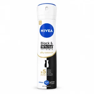 اسپری ضدتعریق NIVEA مدل Black & White Invisible Silky Smooth حجم ۱۵۰ میلی‌لیتر