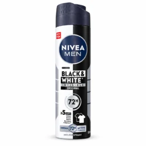 اسپری ضدتعریق مردانه NIVEA مدل Black & White Invisible Original حجم ۱۵۰ میلی‌لیتر
