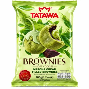 براونی TATAWA مدل MATCHA CREAM FILLED BROWNIES وزن ۱۰۰ گرم