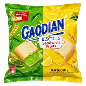 بیسکویت ساندویچی GAODIAN مدل Sandwich Fruits وزن ۲۳۲ گرم