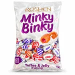 تافی و آبنبات ژلهای مغزدار ROSHEN مدل Minky Binky وزن 1 کیلوگرم