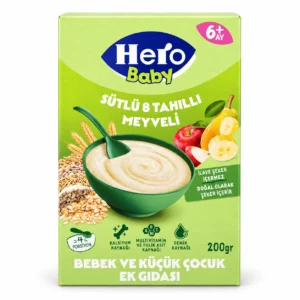 سرلاک Hero Baby مدل Sütlü 8 Tahıllı Meyveli وزن ۲۰۰ گرم