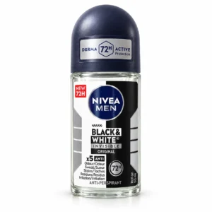 مام رول ضدتعریق مردانه NIVEA مدل Black & White Invisible Original حجم ۵۰ میلی‌لیتر